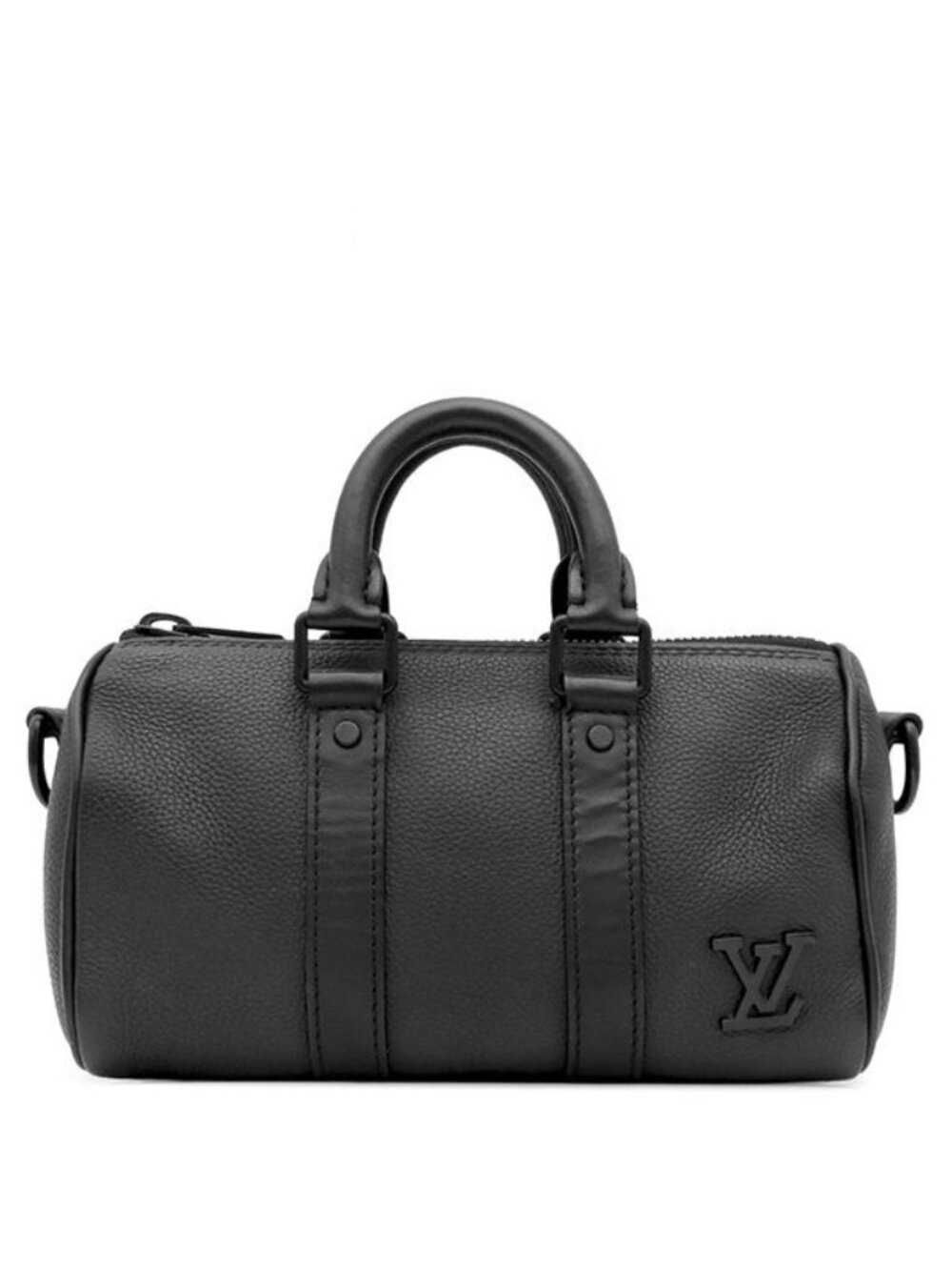 Louis Vuitton 2-Way Bag Keepall XS LV Aerogram Leather Black Shoulder Mini